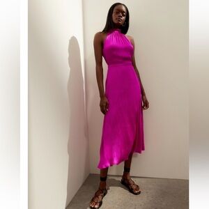 Banana Republic Hot Pink Halter Dress